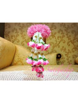 พวงมาลัยผ้า - พวงมาลัยดอกมัม ประดิษฐ์ - พวงมาลัยถวายศาลพระภูมิ - Fabric Garland