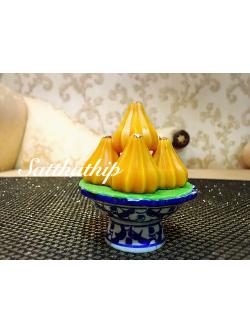 พานขนมโมทกะ สำหรับถวายพระพิฆเนศ ประดิษฐ์จากดิน - Modak