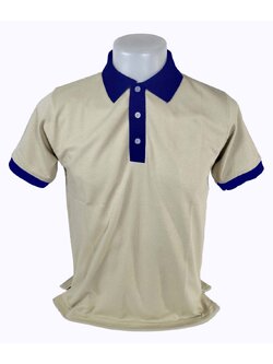 เสื้อโปโลสีกากี ปกสีน้ำเงิน พรีออเดอร์