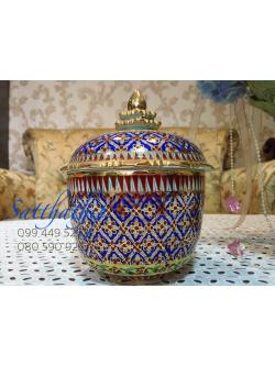 [สินค้าหมด-sold out***] โกศอัฐิ เบญจรงค์ - โถ เบญจรงค์ - โถบรรจุอัฐิ