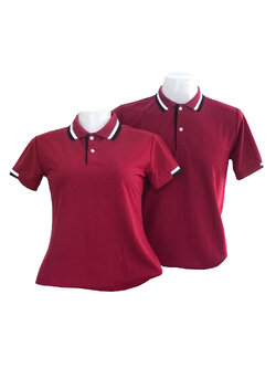 เสื้อโปโลสีแดงเลือดหมู ไซส์ผู้ชาย ไซส์ผู้หญิง ราคาส่ง 3ตัวขึ้นไป