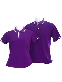 เสื้อโปโลสีม่วงเข้ม แขนจั๊มครึ่ง ราคาส่ง 3 ตัวขึ้นไป