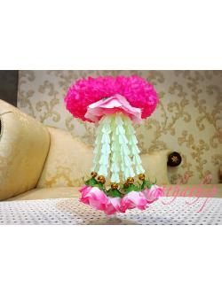 พวงมาลัยผ้า - พวงมาลัยดอกมัม ประดิษฐ์ - พวงมาลัยถวายศาลพระภูมิ - Fabric Garland