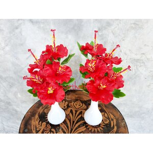 แจกันดอกชบาประดิษฐ์