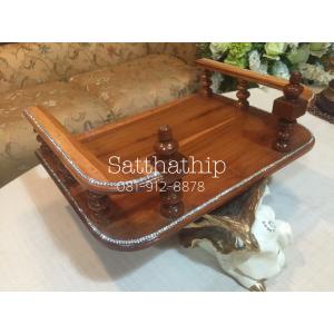 หิ้งพระพุทธรูป ไม้สักแท้ ประดับคริสตัล - Buddha Shelf