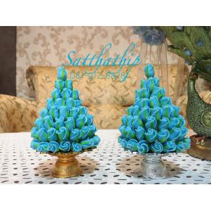 พานพุ่มดอกกุหลาบ ประดิษฐ์จากดิน [3.5 นิ้ว 850 บาท/คู่]