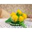 ชุดกรวยดอกดาวเรือง บนถาดใบตอง ประดิษฐ์จากดิน - ดอกดาวเรือง - Marigold