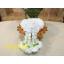 พวงมาลัยผ้า ดอกมัม สีขาว บนพานเงิน/ทอง - พวงมาลัยผ้า - Fabric garland