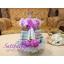 พวงมาลัยผ้า ดอกมัม สีขาว,ม่วง (สีประจำวันเสาร์) - พวงมาลัยผ้า ประจำวันเสาร์ - Fabric garland