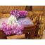 พวงมาลัยผ้า ดอกคาเนชั่น (ร้อยด้วยกลีบ) สีม่วงผสมขาว - พวงมาลัยผ้า - Fabric garland