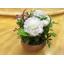 กระถางดินเผา ดอกมะลิซ้อน ประดิษฐ์จากดิน - Jusmine Flower
