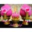 ชุดพานพุ่ม พร้อมพานเครื่องทองน้อย สีชมพู ประดับคริสตัล