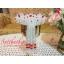 พวงมาลัยคริสตัล ยกดอก สีโทนขาว แดง - Crystal Garland