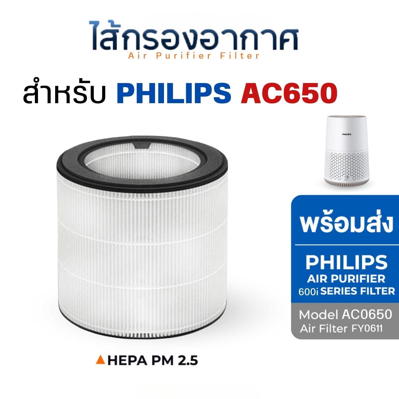 Philips ไส้กรองอากาศ สำหรับรุ่น AC0650 AC0650/10 ไส้กรอง ฟิลิปส์ รุ่น FY0611 เครื่องฟอกอากาศ Air Purifier Series 600i