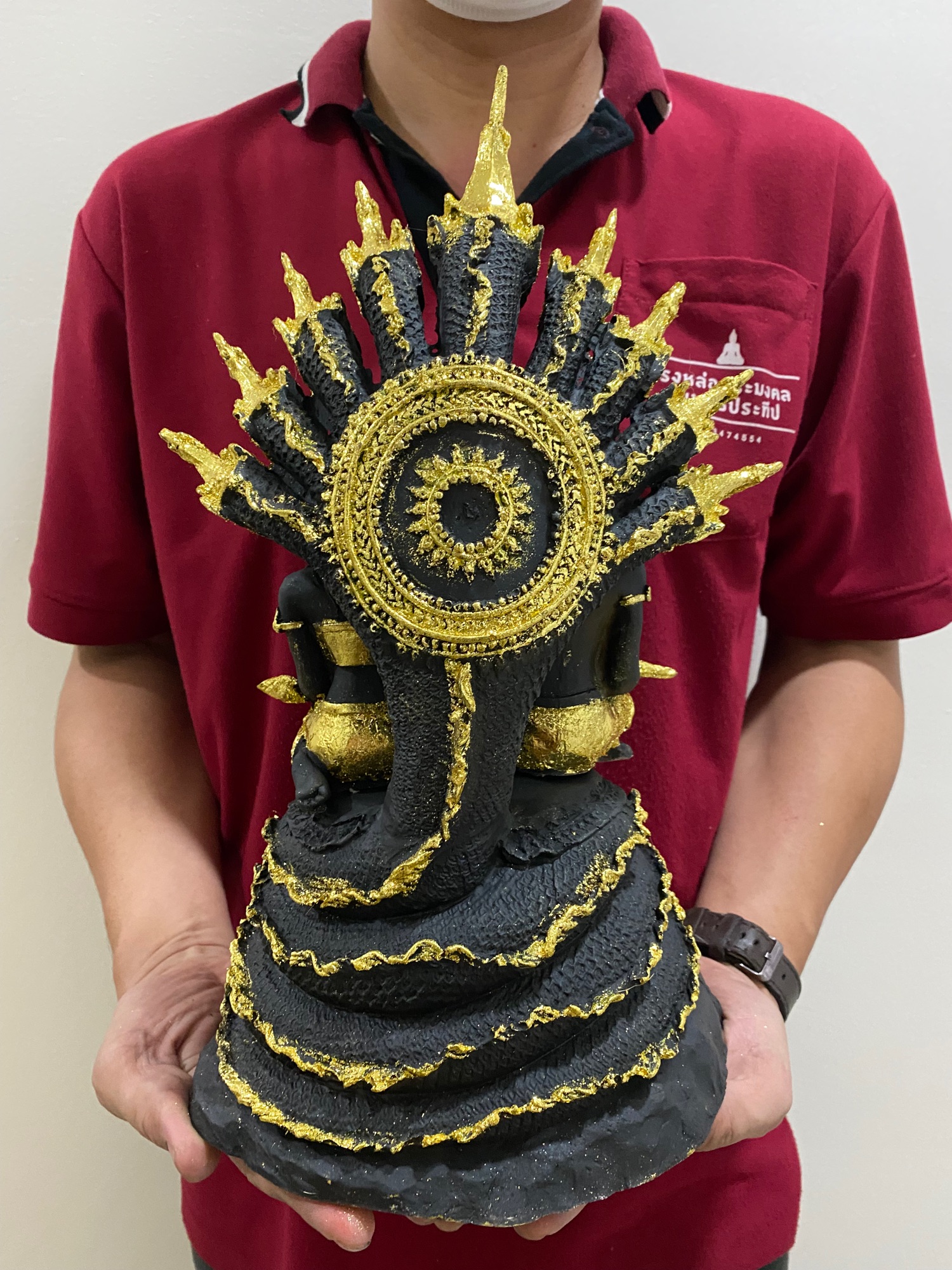 ปู่ย่าเเห่งคำชะโนด กว้าง8.5นิ้ว สูง16นิ้ว องค์นั่งคู่สีดำ ปู่ศรีสุทโธย่าศรีประทุมมา