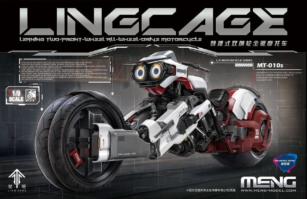 MENG Model - 1/9 MT-010S Leaning Two Front Wheel All Wheel Drive Motorcycle