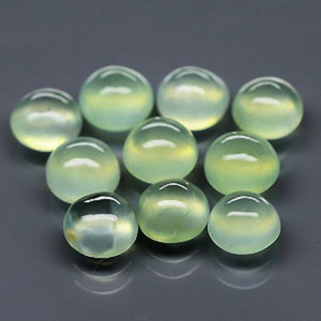 พรีไนท์ (Prehnite) 10.35 กะรัต 10 ชิ้น 6 มิล