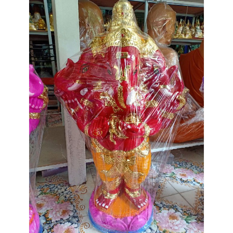 พระพิฆเนส พระพิฆเนศ พระพิฒเนศ 3 เศียร องค์ใหญ่ม๊วกกกกกกก เนื้อเรซิ่น อลังการ