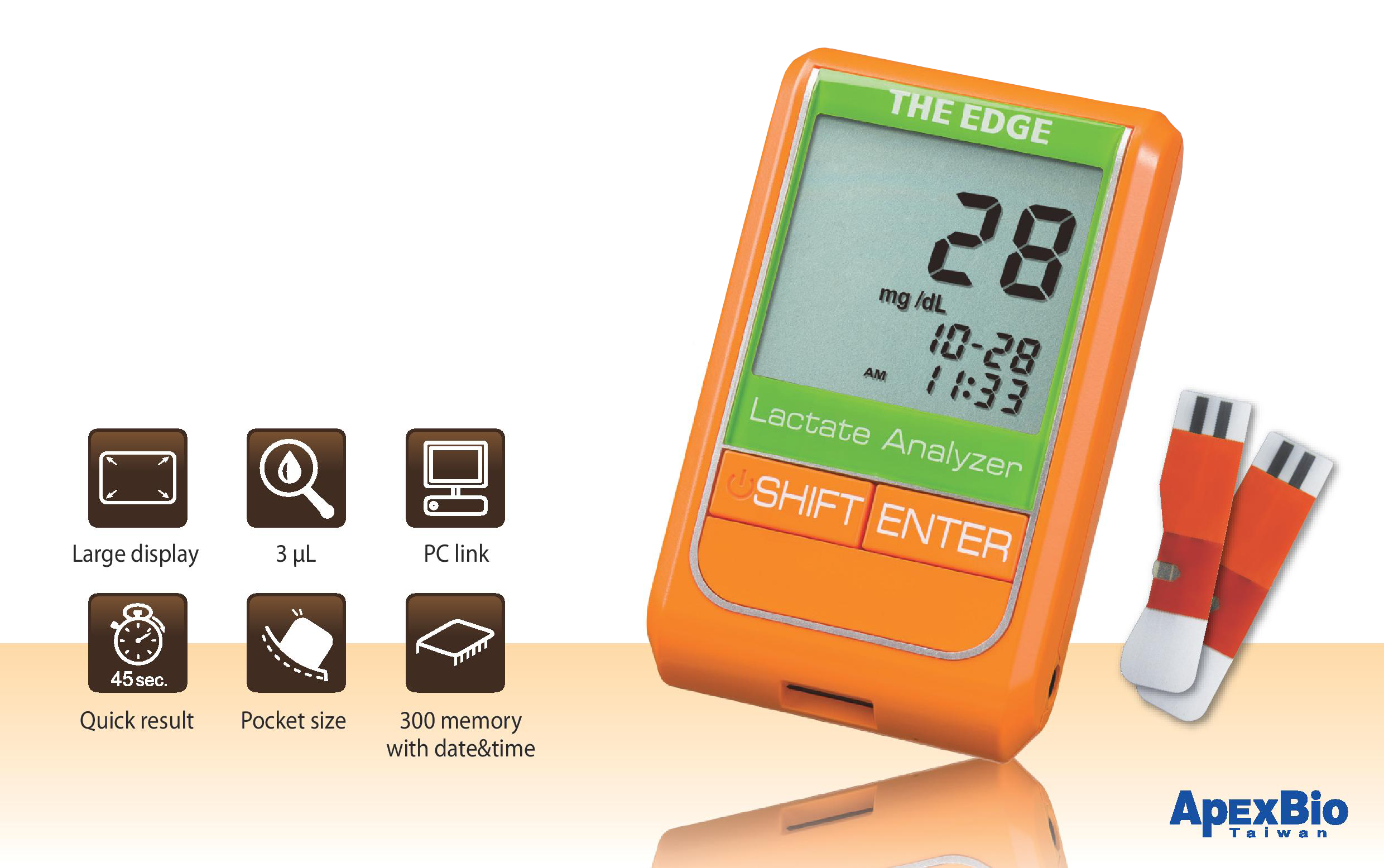 เครื่องตรวจแลคเตตจากเลือดปลายนิ้ว ( ApexBio Blood Lactate Meter)