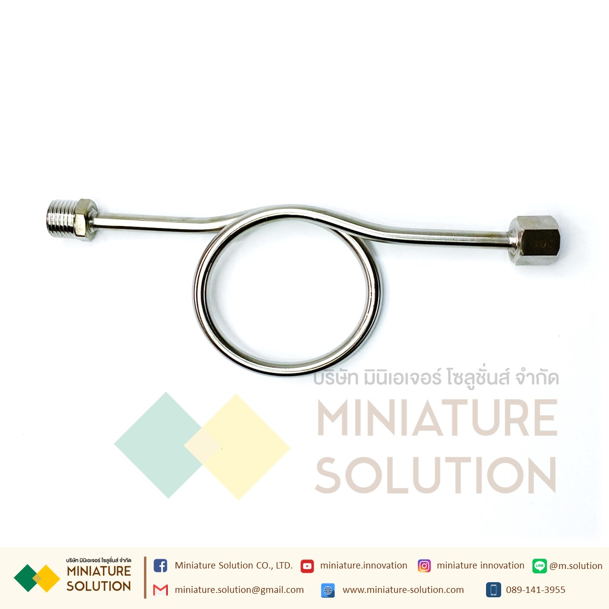 ข้อต่อแบบงอสแตนเลส ข้อต่อเฟล็กซ์สแตนเลส แบบงอ ข้อต่อท่อลม หัวแปลงท่อลม pressure gauge Transmitter intubation connector 6mm 8mm trachea connector M20X1.5 Stainless steel (Inner M20*1.5-outer 1/2 (most commonly used))