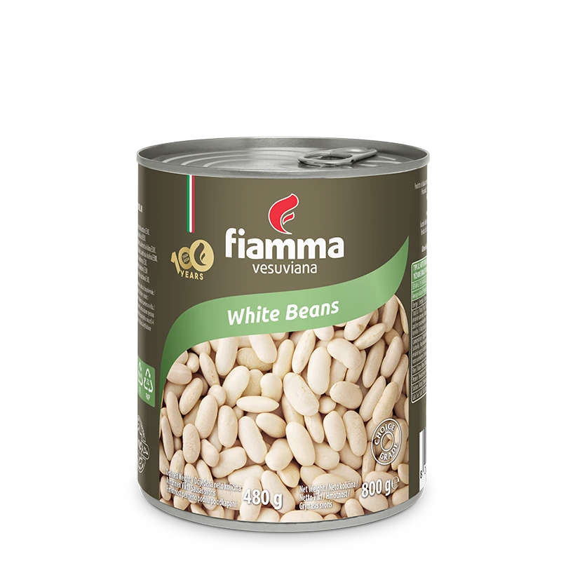 Fiamma Boiled White Beans in Brine เฟียมมา ถั่วขาวในน้ำเกลือ 400 g. (05-8131)