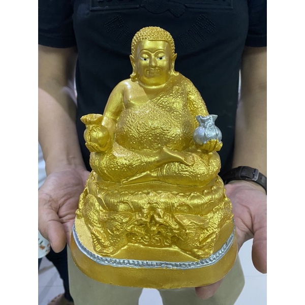 พระสังกัจจายน์ ถือถุงเงินถุงทอง กว้าง7นิ้วครึ่ง สูง10นิ้ว