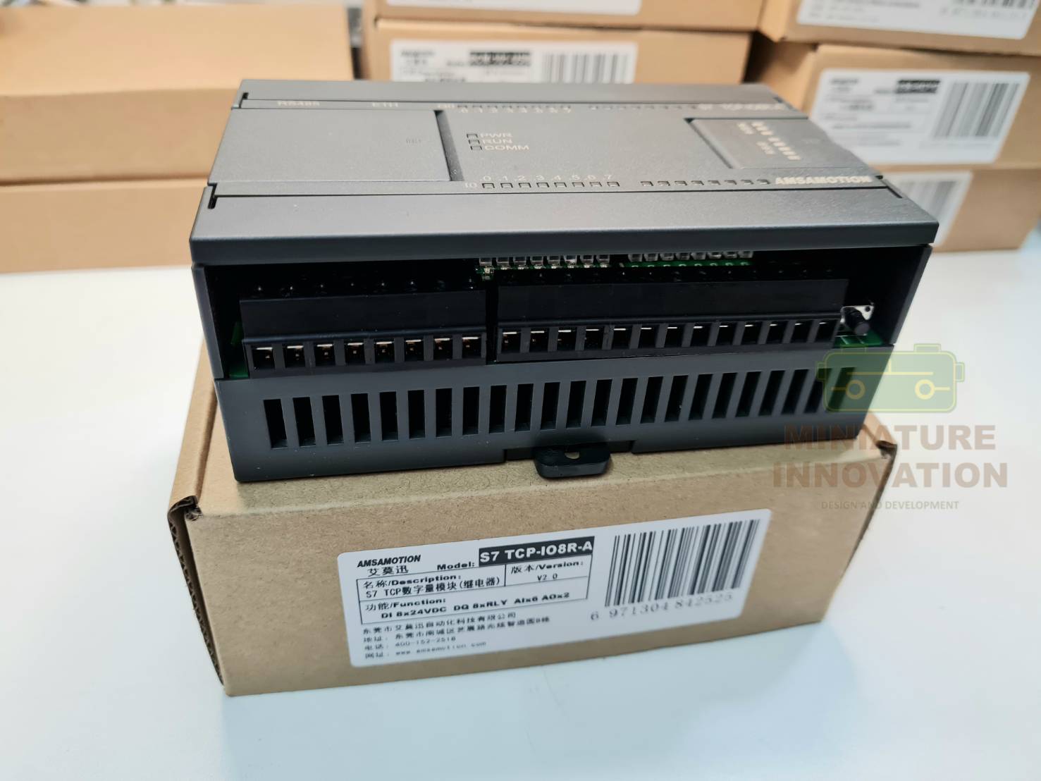 MODBUS S7 TCP-IO8R-A RTU ขยายรีเลย์8 In-8out Analog 6AI-1AO สำหรับ Siemens SMART200/300/1200 PLC S7 RS485 Ethernet โมดูล DB9พอร์ต