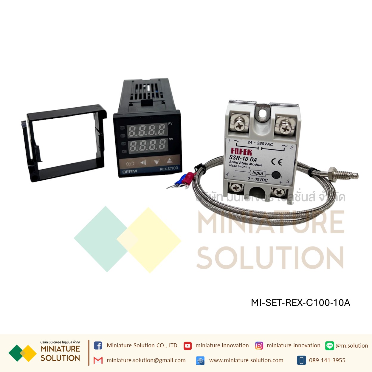 REX-C100FK05-V*DA เครื่องควบคุมอุณหภูมิดิจิทัล LED SSRเอาท์พุทเทอร์โมคัปเปิลชนิด K(Thermostat+thermocouple+SSR)