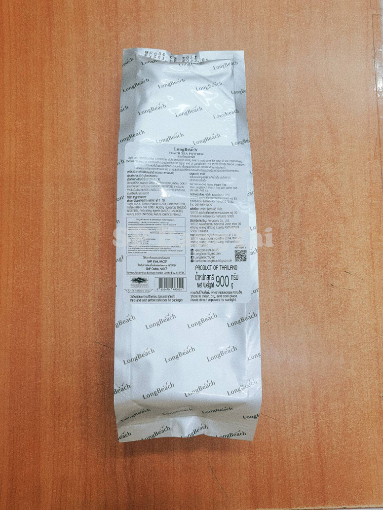 ลองบีชผงชาอเมริกัน ชาพีช ขนาด 900 กรัม LongBeach American Iced Tea - Peach Tea size 900 g.