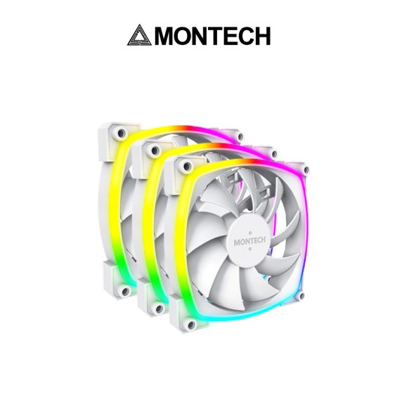 MONTECH AX120 PWM 3 IN 1 PACK WITH FAN HUB X 1 (WHITE) [1Y]