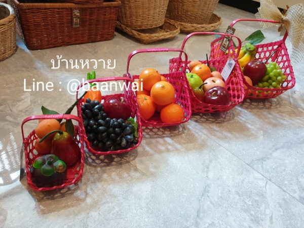 กระเช้าไม้ไผ่ ทรงเรือ มี 5 ขนาด