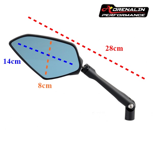 กระจกข้าง Lightech รุ่น sport กระจกสีฟ้าแบบตัดแสง