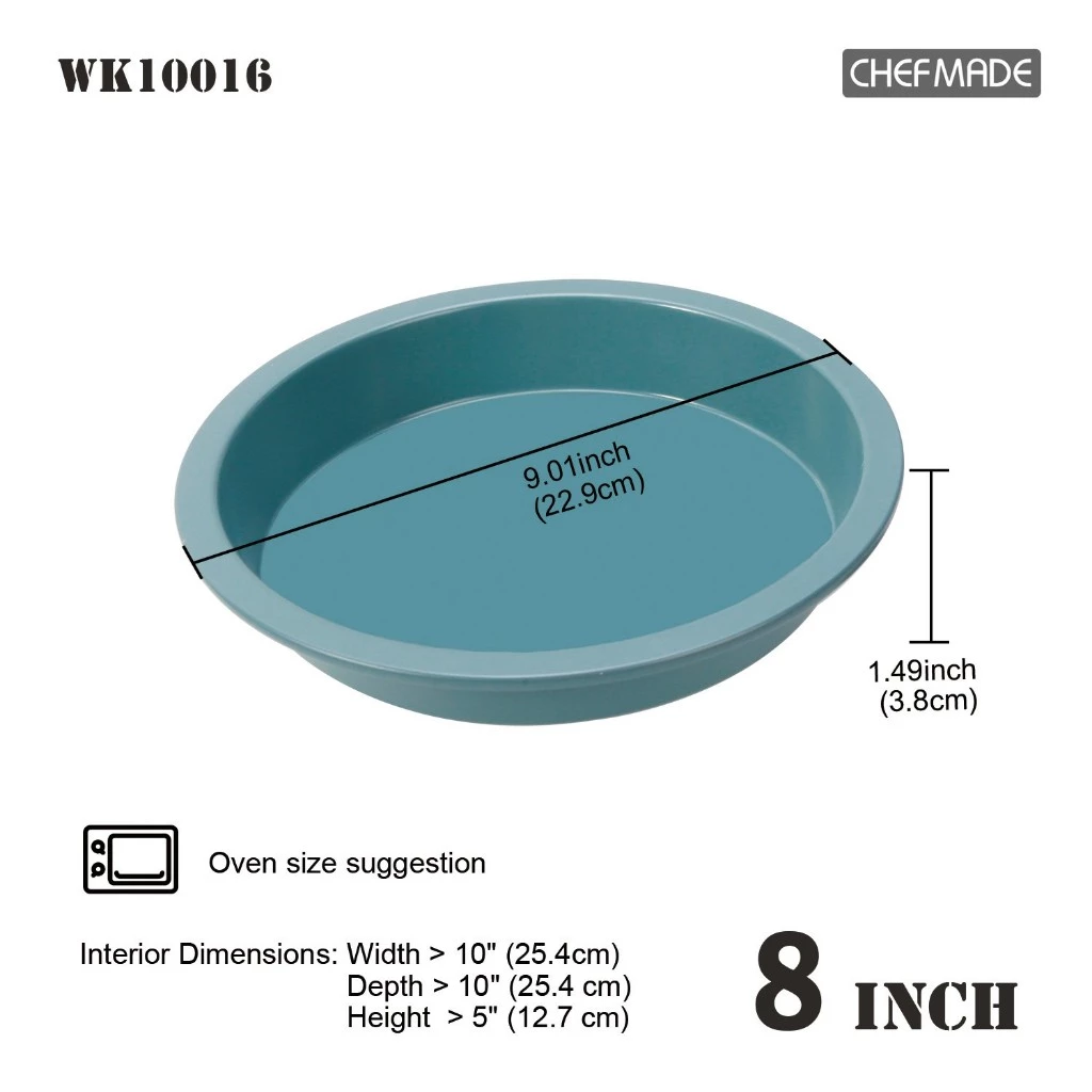 Chefmade WK10016 8'' Non Stick Round Cake Pan 229 x38 mm.(Green) (12-8671)