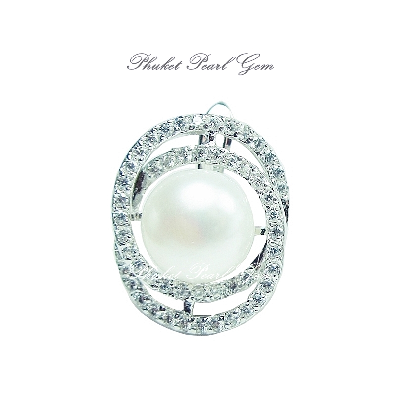 Sterling Silver White Pearl Spiral Pendant