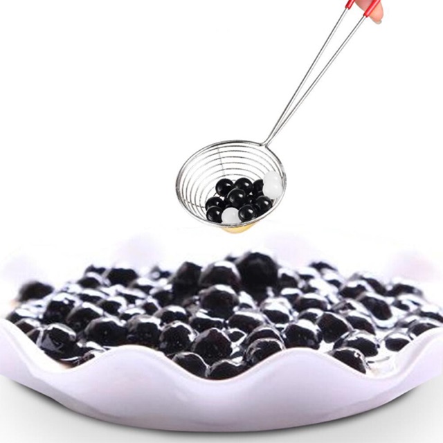 กระชอนตักไข่มุกสแตนเลส ด้ามซิลิโคน (12-8499)