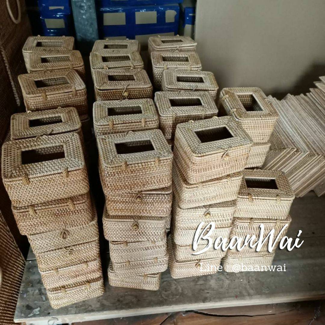 กล่องทิชชูหวายแท้ งานละเอียด