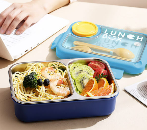 กล่องข้าวสแตนเลส,กล่องข้าวสแตนเลส2ช่อง,750ml