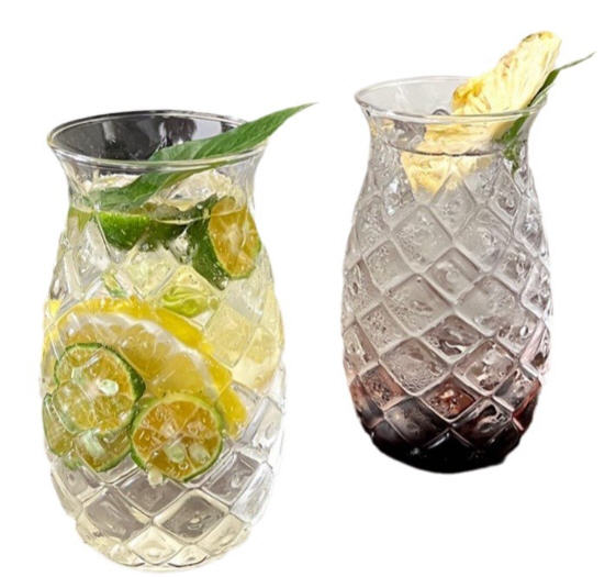 แก้วใส,แก้วรูปทรงสับปะรด,แก้วใส่เครื่องดื่มรูปสับปะรด,480ml