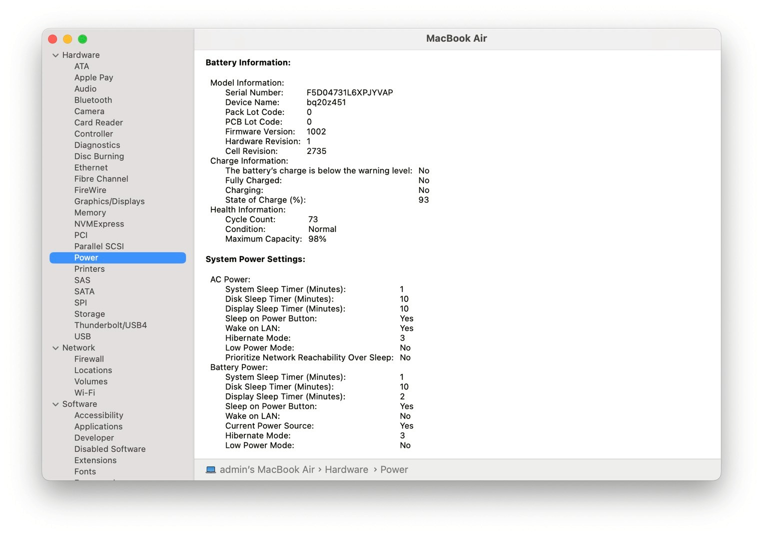 MacBook Air 13" (M1 ปี 2020) 8/256GB Space Gray