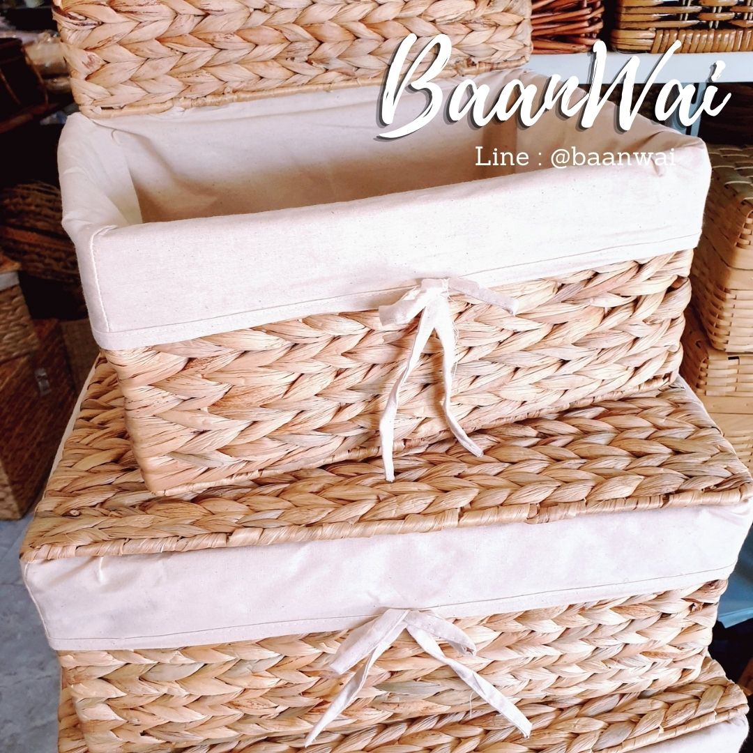 กล่องใส่ของ กล่องผักตบชวา ลิ้นชัก ลิ้นชักผักตบชวา (New)