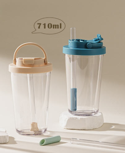 แก้วพลาสติกพร้อมหลอด,แก้วพลาสติกใส่ชานม,แก้วพลาสติกใส,710ml