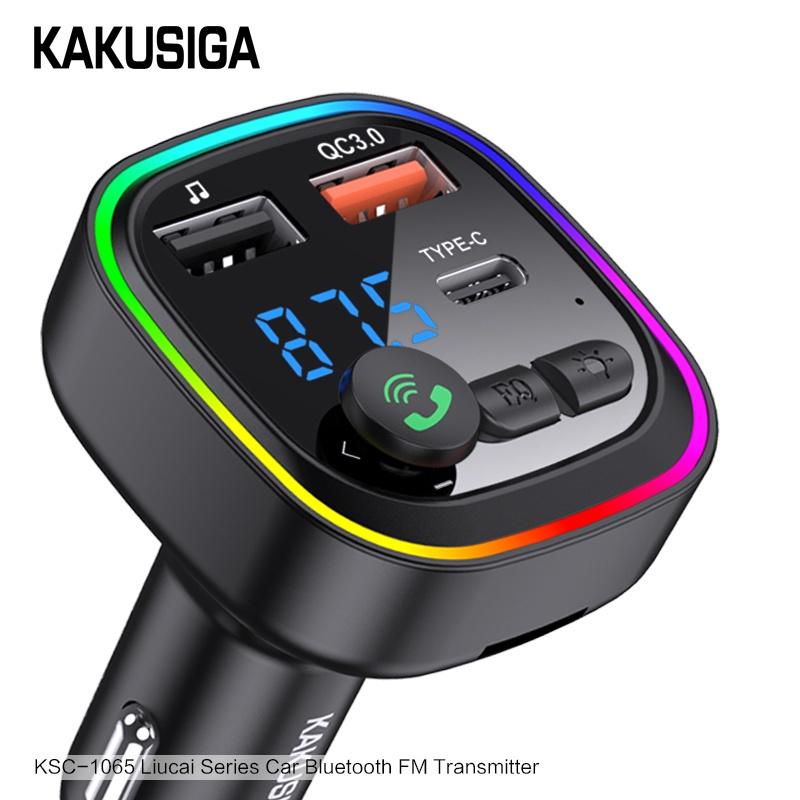 บลููทูธรถยนต์ BT5.3 KAKUSIGA KSC-1065 In car Wireless FM transmitter PD20W + QC3.0 20W บลูทูธ Bluetooth