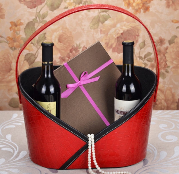 ตะกร้าหนังพรีเมี่ยม,ตะกร้าหนัง PVC,ตะกร้าหนัง,กระเช้าหนัง