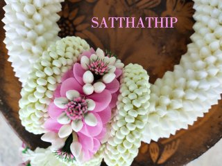 พวงมาลัยดอกพุด - พวงมาลัยดอกพุดประดิษฐ์ - พวงมาลัยประดิษฐ์