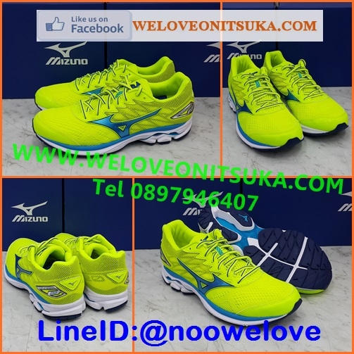 รองเท้าวิ่ง Mizuno Wave Rider 20 สีเขียวสะท้อนแสง ยอดนิยม สีสวย นุ่มใส่สบายเท้า เบา น่าใช้ J1GC170323