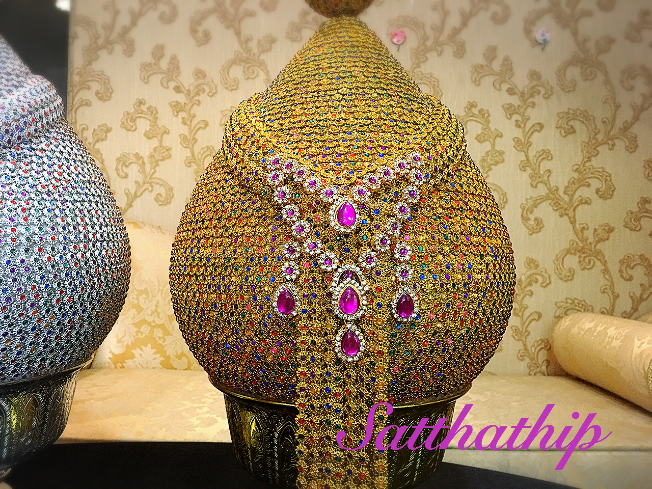 พานพุ่ม - พานพุ่มสักการะ - พานพุ่มเงินทอง - พานพุ่มนพเก้า [12 นิ้ว/ 6,800บาท/คู่]