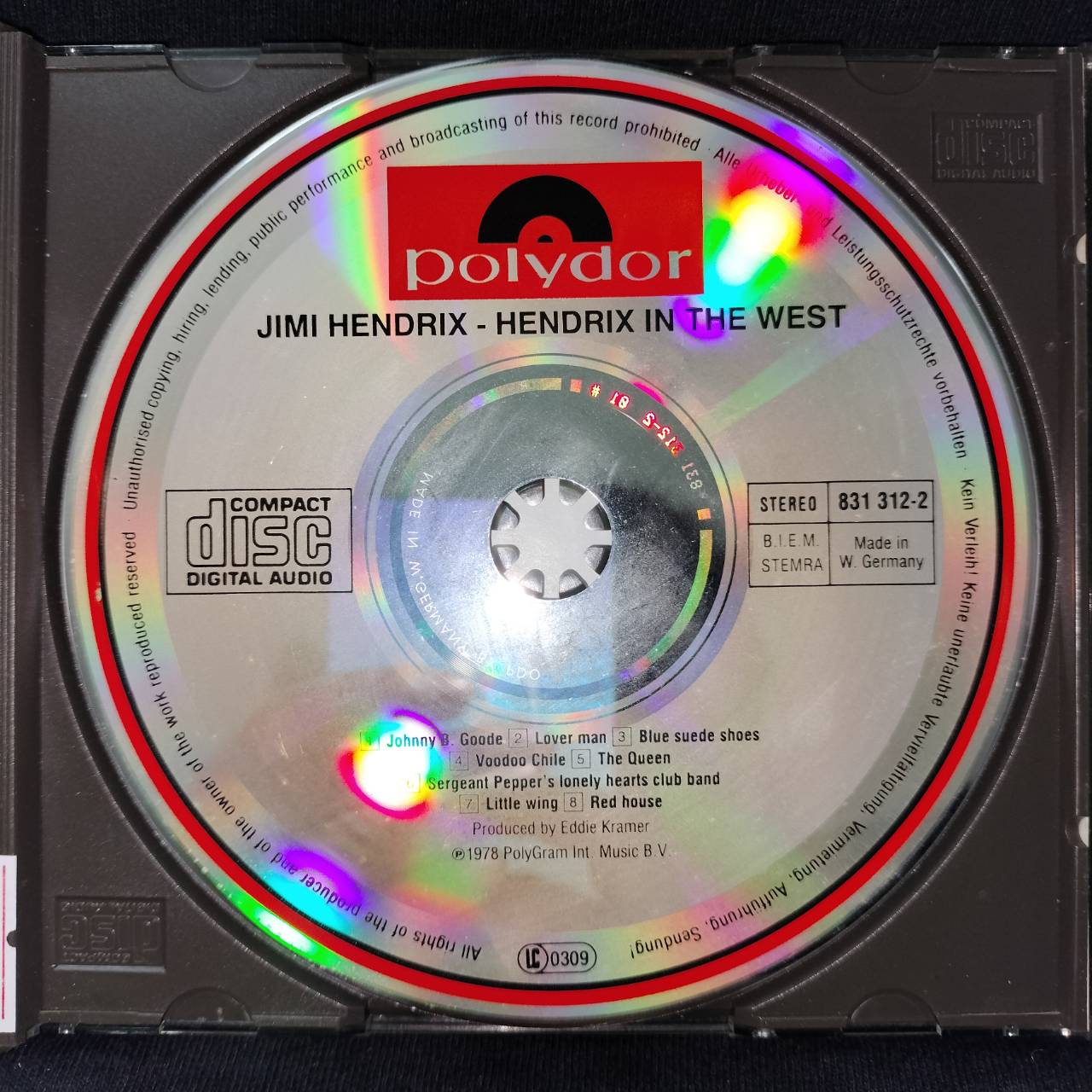 Jimi Hendrix – Hendrix In The West / GERMANY / แผ่นดี