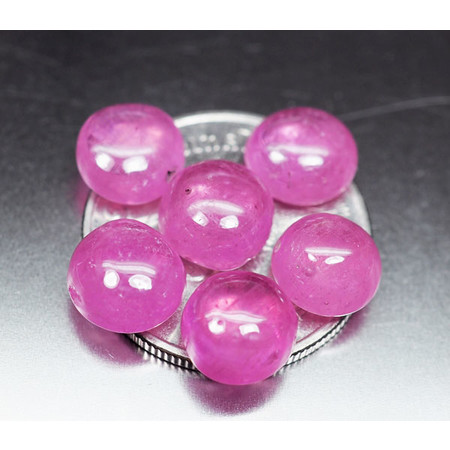 พลอยทับทิม (Ruby) 17.20 กะรัต 6 ชิ้นสีแดงชมพู