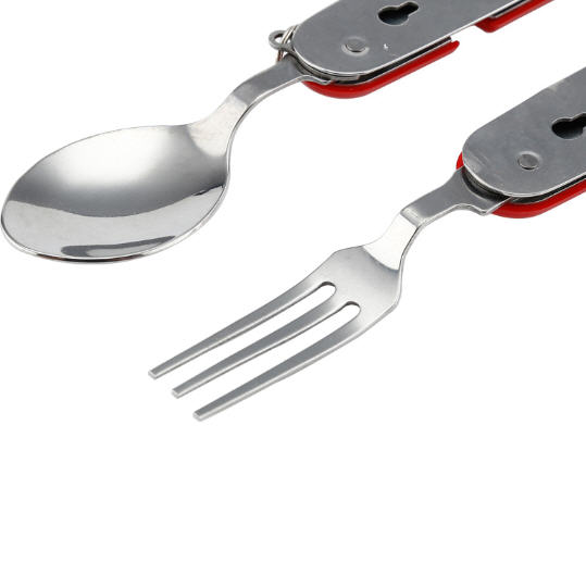 4in1อุปกรณ์ช้อนส้อมมีดพับได้