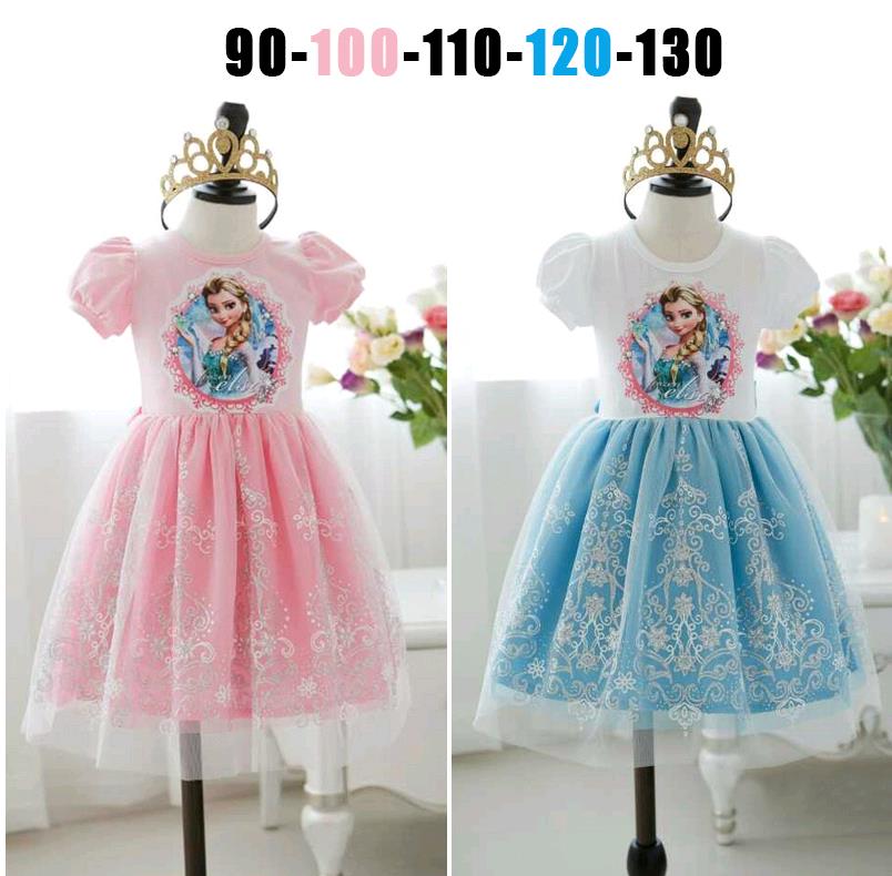 ชุดกระโปรงเจ้าหญิงเอลซ่า สีฟ้า Elsa Frozen(พร้อมส่ง) รหัสสินค้า#Elsa001 ไซค์ 90*1
